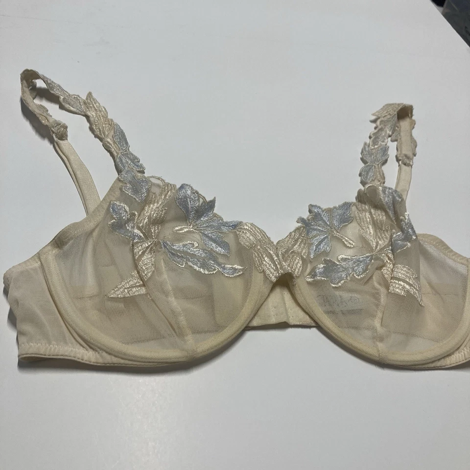 La Perla Floral Applique Lace Underwire Demi Bra Sheer Unlined Made In Italy 34B - Image 1 of 4