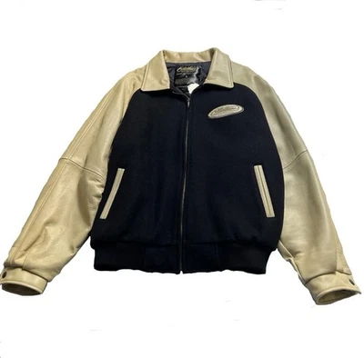 Chaqueta Bomber Matthews Solocam Nueva Con Etiquetas Letterman Grande L Cuero Lana Foto 1 de 4