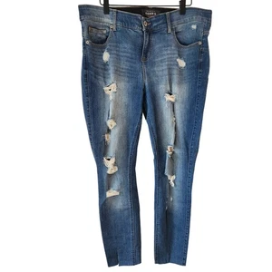Torrid Bombshell Skinny Jeans Stretch Denim Distressed Medium Wash 16 - Picture 1 of 8