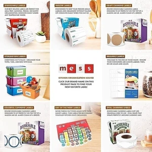 Etiquetas de enlatado solubles MESS - ovaladas - 200/rollo - 1x2,25 pulgadas - Imagen 1 de 5