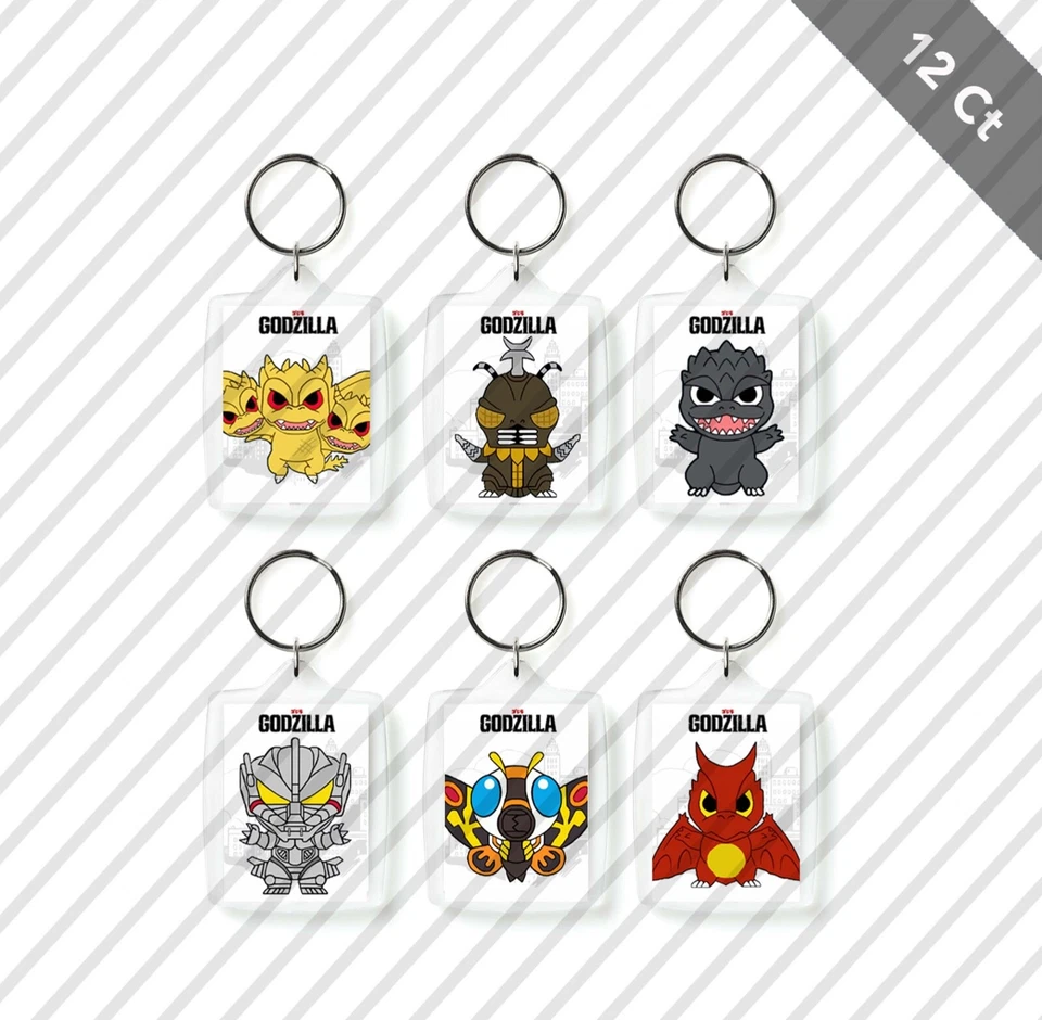12 Godzilla Monstruos Llavero para Niños Fiesta de Cumpleaños Favor Regalos Bolsa de Regalos Foto 1 de 1