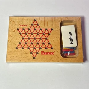 Vintage Reise Halma Spiel - Unbespielt Klein Kompakt Urlaub Autofahrt Holz rare - Bild 1 von 4