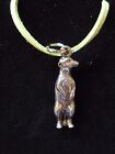 Meerkat Made From Fine English Pewter On a 18" Green Cord Necklace codew12