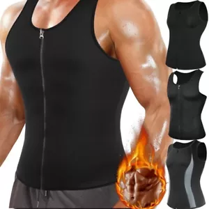 Mens Sweat Body Shaper Sauna Vest Tops Slim Waist Trainer Shapewear Workout Gym - Picture 1 of 18