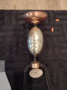 Luz de techo retráctil vintage de mediados de siglo moderna mcm cobre, plata - Imagen 1 de 6