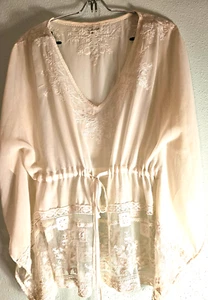 Vintage Elfenbein 'Schöner bestickter Hemd-Pullover in Größe M - Bild 1 von 8