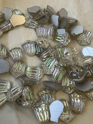 12x10 DE COLECCIÓN CRISTAL ALEMÁN AB FLOR/FLORAL LAMINADO ESPALDA PLANA JOYA 36 PIEZAS Foto 1 de 3