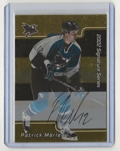 01-02 2001-02 BAP Signature Series Autógrafos Oro #144 Patrick Marleau San José - Imagen 1 de 1