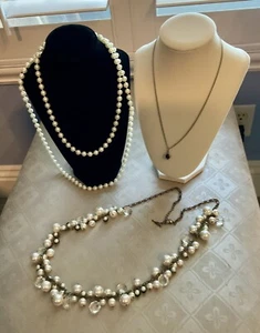 VTG To Now 3Piece Mixed Necklace Lot Faux Pearls/Beads Inc. Chloe Isabel Piece - Picture 1 of 6
