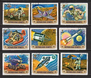Haïti 1973 Cosmos espaces fusée 9 timbres oblitérés /TE3596 - Foto 1 di 1