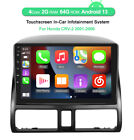 For Honda CRV 2001-2006 Car Stereo Radio 9" Android 13 Carplay GPS Navi FM 64G