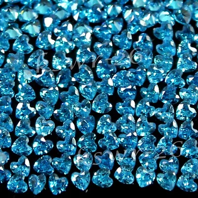 天然巴西蓝色海蓝宝石 5.00 毫米心形切割校准宝石 500 件套装 — 第 1/4 张图片