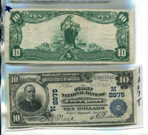 1902 $10 FREEPORT ILLINOIS FIRST NATIONAL BANKNOTE XF 1887T - Picture 1 of 1