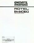 Operating Instructions for Rotel RA-840 BX3