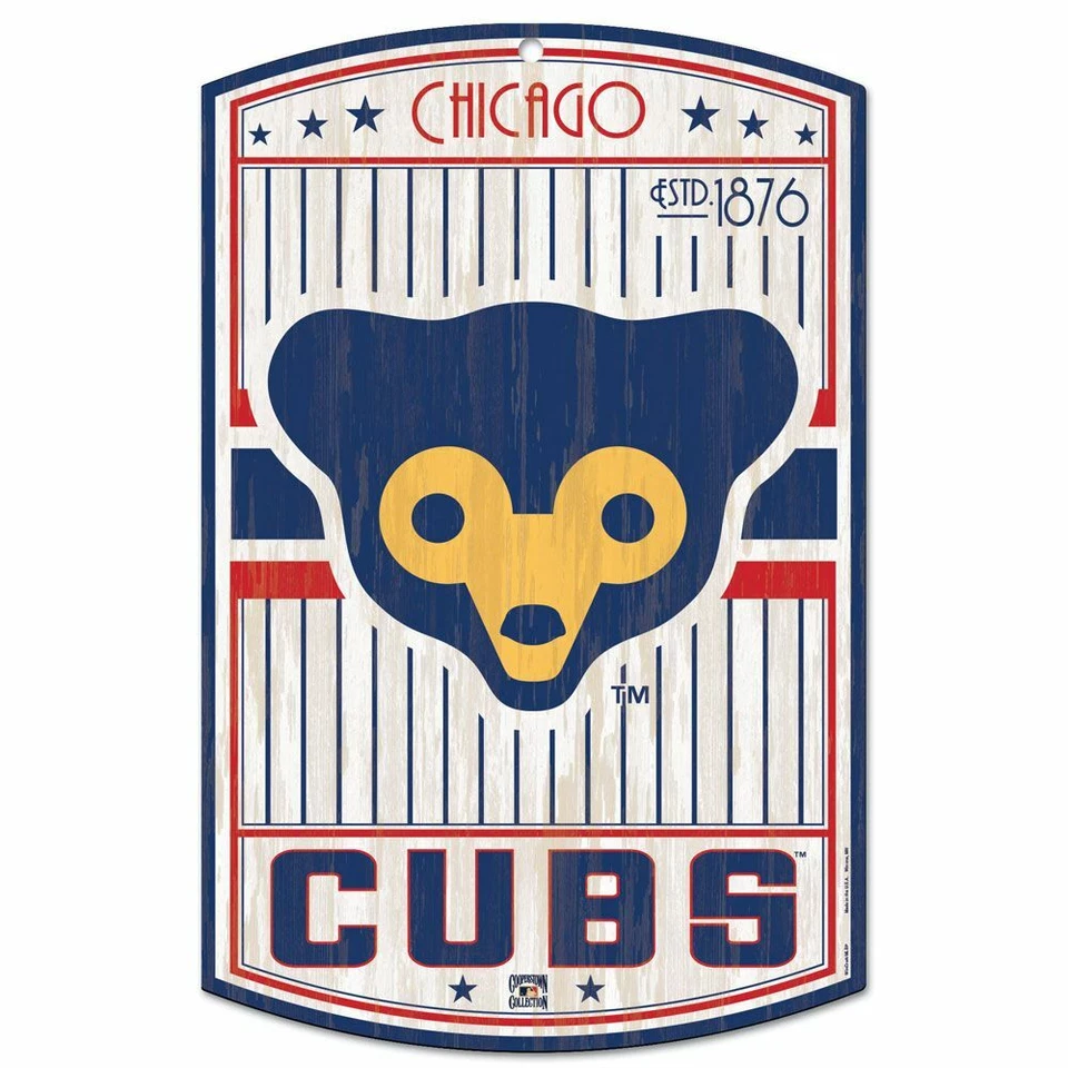 CHICAGO CUBS COOPERSTOWN EST. 1876 WOOD SIGN 11"x17" NEW WINCRAFT 🐻 - Image 1 of 1
