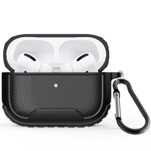 Protective Case For Apple AirPods Pro 2019 Cover + Keychain Clip Slim Skin Black - Picture 1 of 12