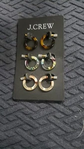 New Set 3 Jcrew Colorful Hoop Earrings - Picture 1 of 3