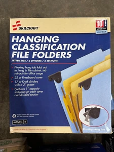 1 Box Of 10 NEW AbilityOne Skilcraft Classification File Folder, 2 Divider - Picture 1 of 1