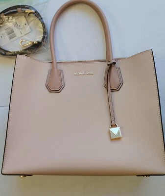 MICHAEL KORS Mercer Large Saffiano Leather Tote Bag Soft Pink New UnUsed - Image 1 of 4