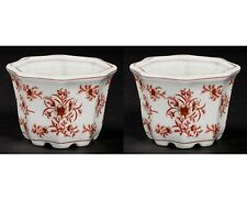 Planters Containers Octagonal Ceramic Red Print 6
