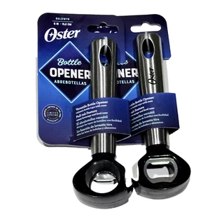 2 Pack Oster Baldwyn 6in Bottle Opener Black With Stainless Steel Handle - Picture 1 of 1