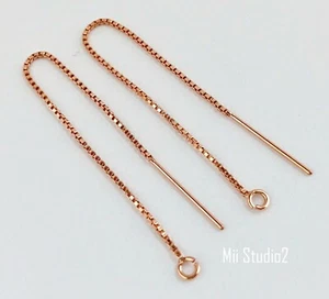 6pcs 14k Rose gold filled box chain ear threader earring ear wire E14rg - Picture 1 of 1