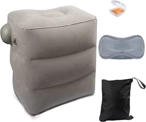 Inflatable Travel Foot Rest Pillow | Kids Airplane Bed | Adjustable Height Leg - Picture 1 of 6