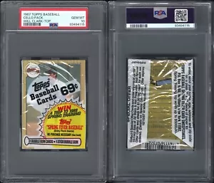 1987 Topps Baseball Cello Pack Will Clark RC On Top PSA 10 GEM MINT 93494115 - Picture 1 of 3