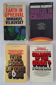 Erich Daniken & Immanuel Velikovsky 4 Book Lot Chariots Gods & Worlds Collision - Picture 1 of 4
