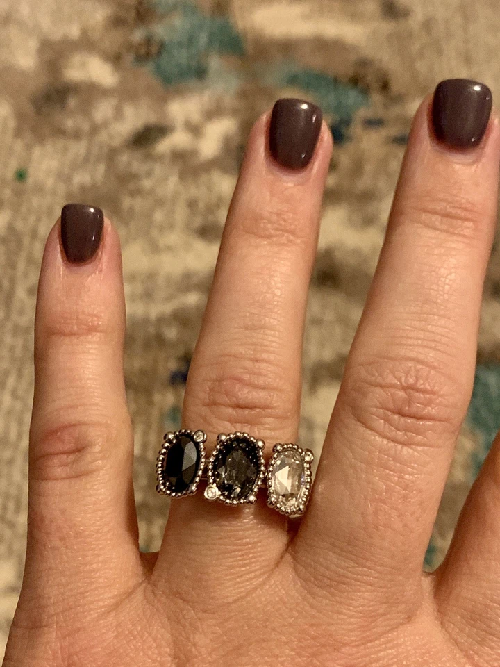 Swarovski Three Stone Ring And Earrings Set - Image 1 of 4