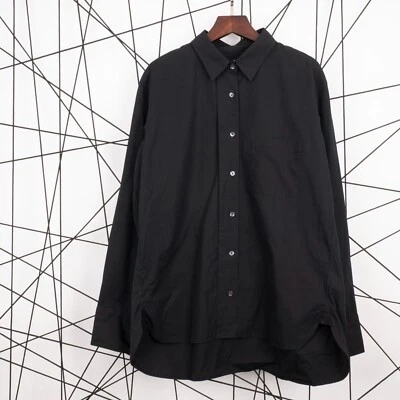 Jil Sander x Uniqlo Women's Button-Up Long Sleeve Stretch Black Cotton Shirt M - Image 1 of 4