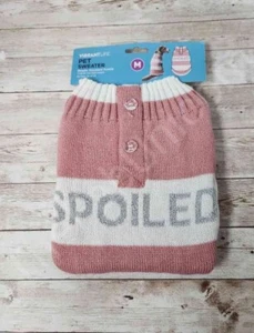Vibrant Life Pink "Spoiled" Sweater Size Medium For Pets 20-50 Lbs Cat Or Dogs - Picture 1 of 5