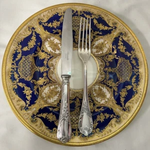 Christofle Marly Sterling Silver DINNER KNIFE & FORK - Picture 1 of 16