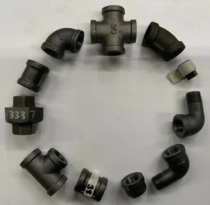 Accesorios de tubería de hierro negro maleable surtidos de 3/8" - Imagen 1 de 9