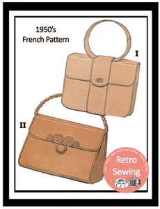 1950s Handbag French Sewing Pattern - Picture 1 of 1