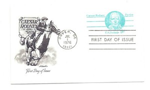 UX70 9c Caesar Rodney, Patriot, Postal Card  Artmaster, FDC 