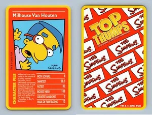 Milhouse Van Houten - The Simpsons 2003 Top Trumps Card - Picture 1 of 1