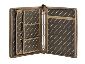 Greenburry Schreibmappe Ledermappe Dokumentenmappe Collegemappe braun - Picture 1 of 3