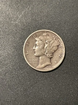 1944 W MERCURY DIME P Adolph Weinman’s "In Cod We Trust" Silver Error Coin RARE - Image 1 of 4