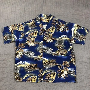 Vintage Hilo Hattie Hawaiihemd Herren XL blau Tropical Print Aloha Camp Hawaii - Bild 1 von 23