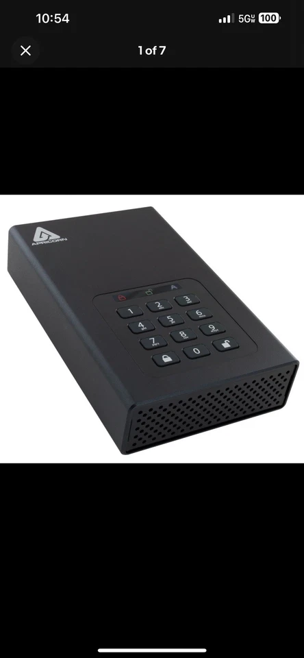 Unidad USB cifrada con candado Aegis DT Fips 256 bits 16 TB Foto 1 de 4