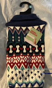 More & Merrier Pet Sweater Size Medium 16-18” Christmas Bones Patterned - Picture 1 of 4