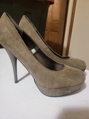 Zapatos de salón para mujer talla 8,5 gris gamuza 5" tacón 1" plataforma Mossimo Foto 1 de 3