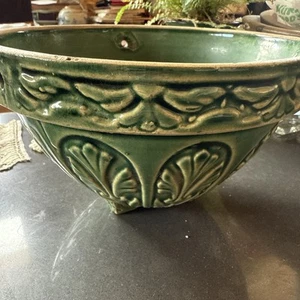 VTG McCoy Geeen Hanging Footed Planter Basket - Picture 1 of 10