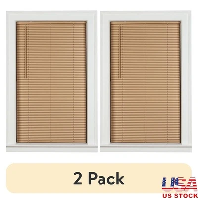 Cordless Room Darkening Mini Blinds 1in Slats Indoor Vinyl Anti-Microbial New - Image 1 of 4