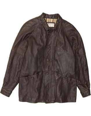 LEONARDO Mens Leather Jacket IT 52 XL Brown Leather BT01 - Image 1 of 3