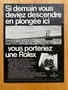 Rolex Submariner Si demain vous... plongée 1968 Vintage Watch Ad Werbung Reklame - Bild 1 von 7