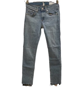 RAG & BONE Blue "Wiley"  Capri Raw Hem Skinny Jean Sz 2 - Picture 1 of 8