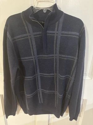 Pullover Carnoustie Heritage Collection M Azul Cuarto Cremallera 100% Lana Merino Foto 1 de 4