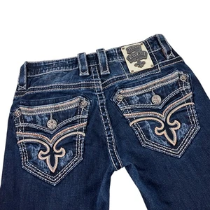 Pantalones de mezclilla Rock Revival Morancy ajustados rectos destruidos para hombre 30 x 30 bolsillo con solapa sintética - Imagen 1 de 12